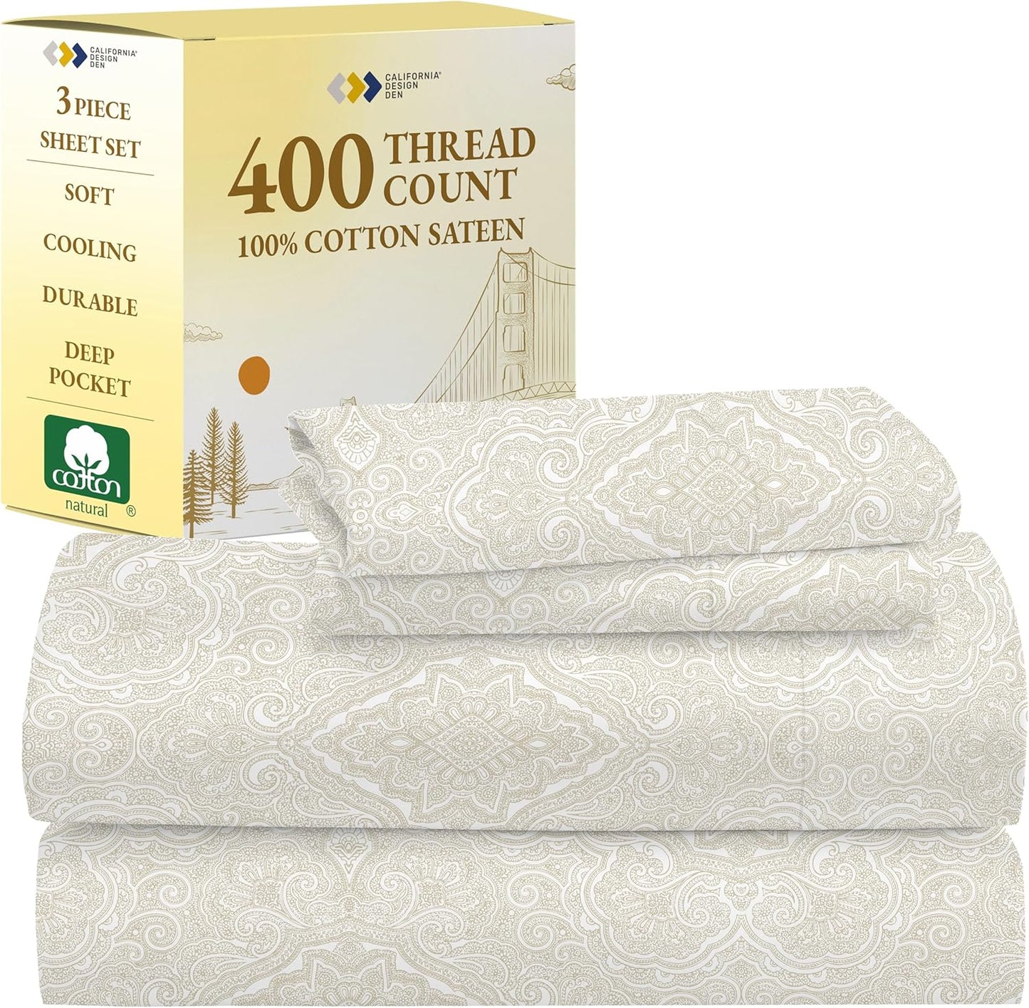 California Design Den Deep Pocket Twin Sheets Set for Comfort