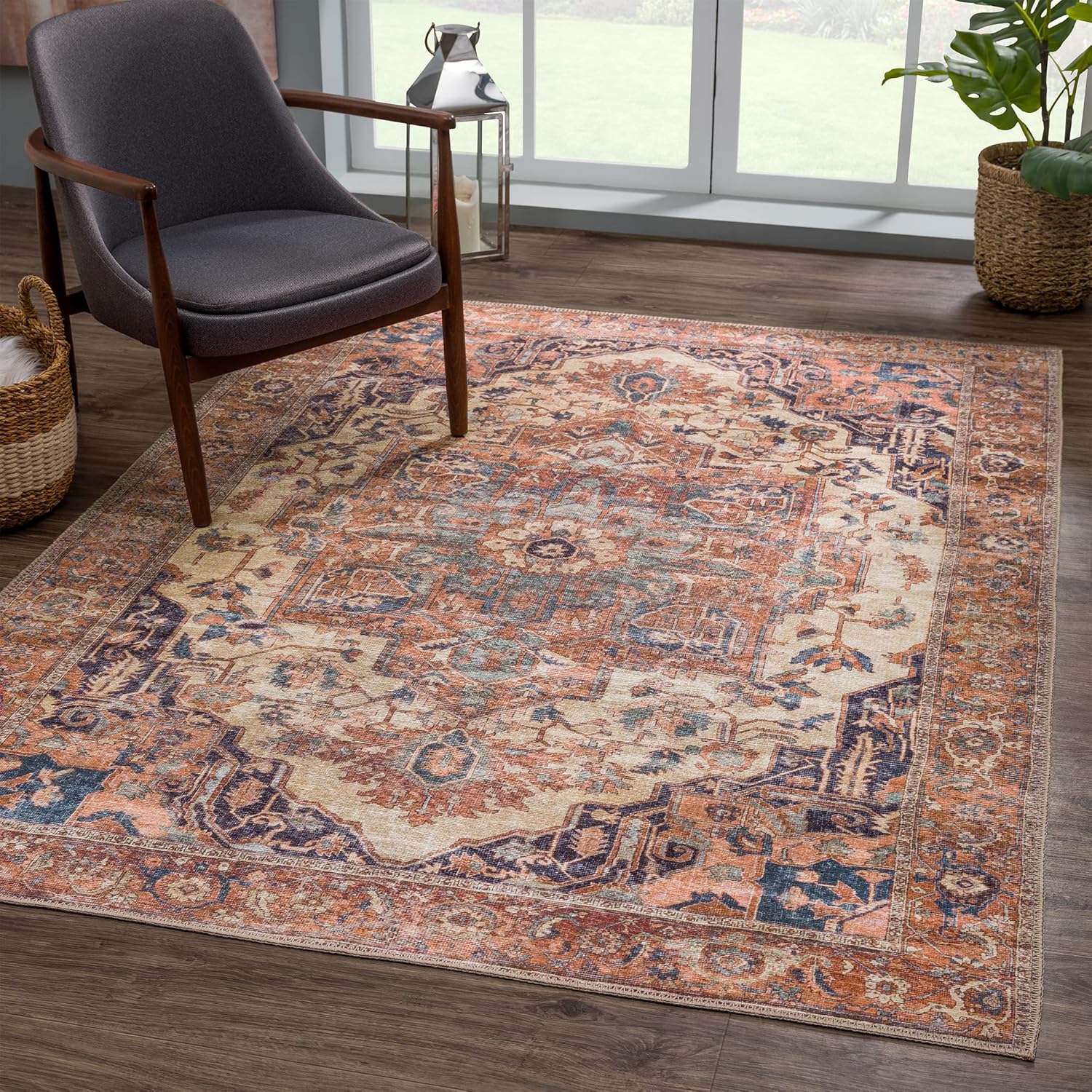 Bloom Rugs Washable 9ft x 12ft Beige/Terracotta Area Rug Review