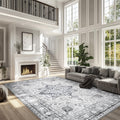 Large Living Room Rugs 8x10 Oriental Machine Washable - Non Slip Safe