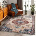 5x7 Washable Area Rug Vintage Traditional Low Pile - Thin Non-Slip