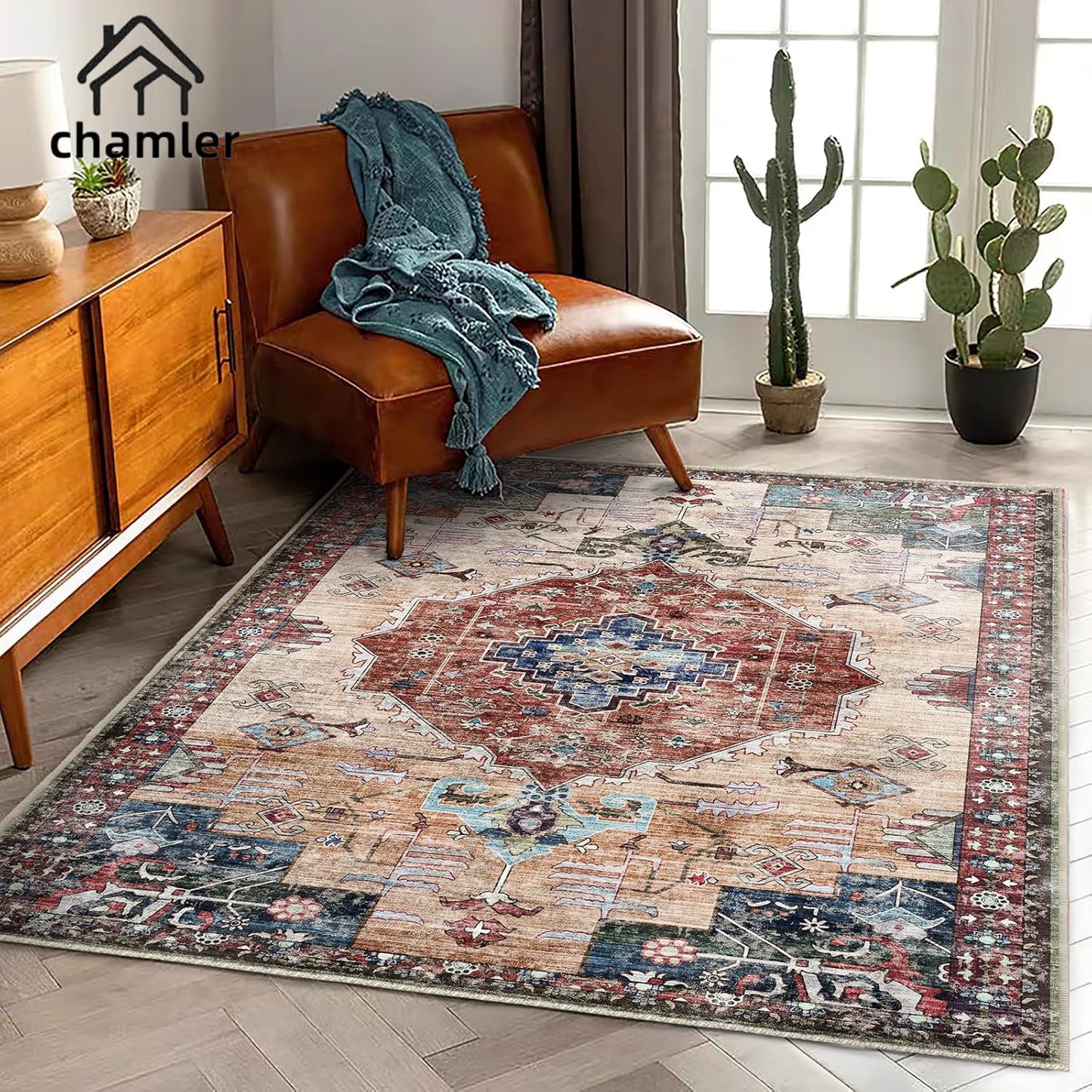 5x7 Washable Area Rug for Vintage Traditional Home Decor