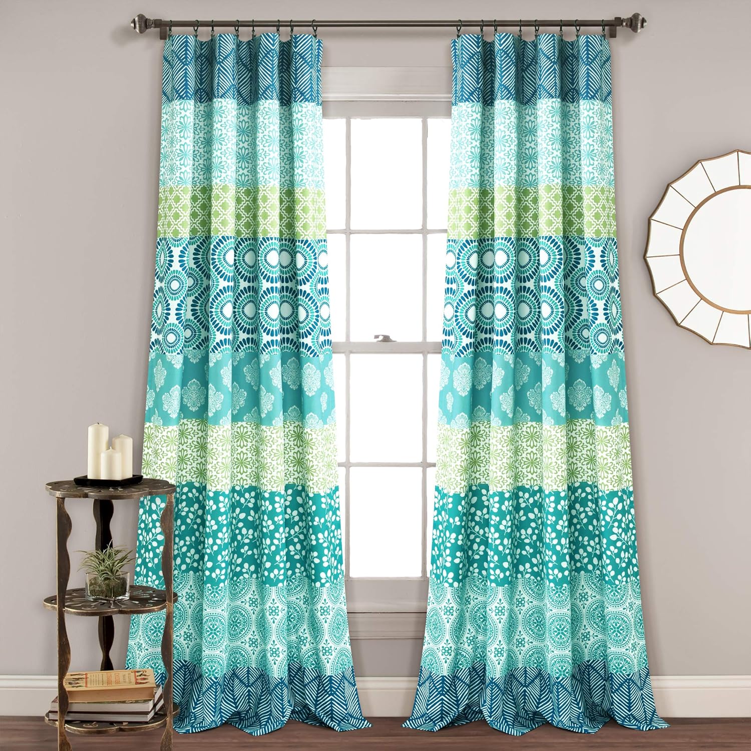 Bohemian Stripe Window Curtain Panels for Maximalist Decor