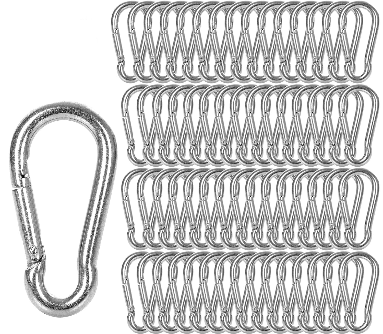 60 Pack M8 x 3-1/8inch Heavy Duty Spring Snap Hooks for Outdoor