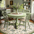 jinchan 8ft Floral Round Rug for Dining Room - Vintage Charm