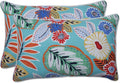 Bright Floral Indoor/Outdoor Lumbar Throw Pillows Set - Colorful Patio