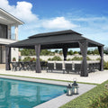 PURPLE LEAF 14ft x 24ft Outdoor Hardtop Gazebo - Durable Double Roof