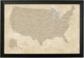 Push Pin Travel Maps Vintage USA Pin Map - Ready to Hang