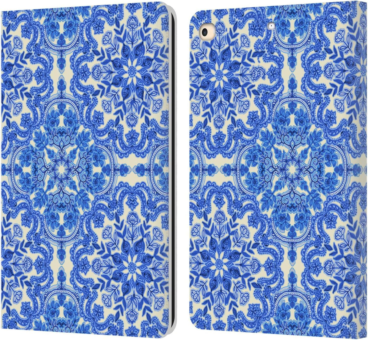 Micklyn Le Feuvre Cobalt Blue Floral Wallet Case for iPad 9.7