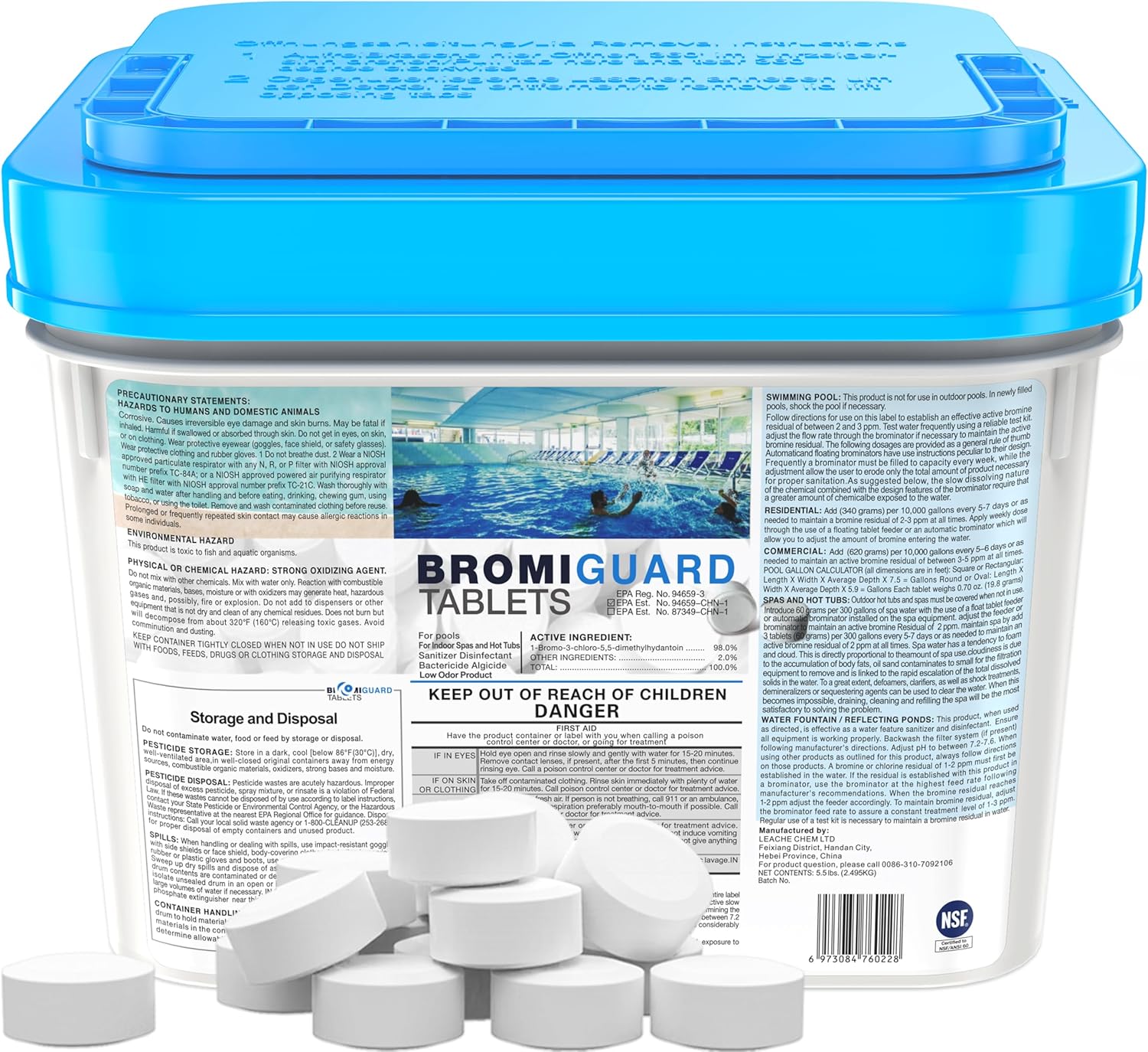 1 Inch Bromine Tablets for Spa Hot Tub Chemical Sanitizer