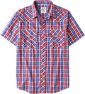 Dubinik Western Short Sleeve Plaid Pearl Snap Shirt (Style NGYW)