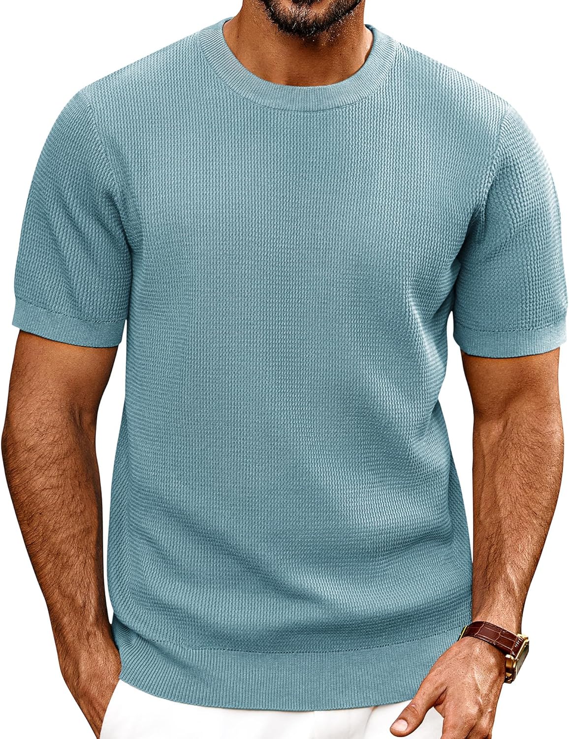 PJ PAUL JONES Mens T-Shirts Casual Textured Pullover Tees
