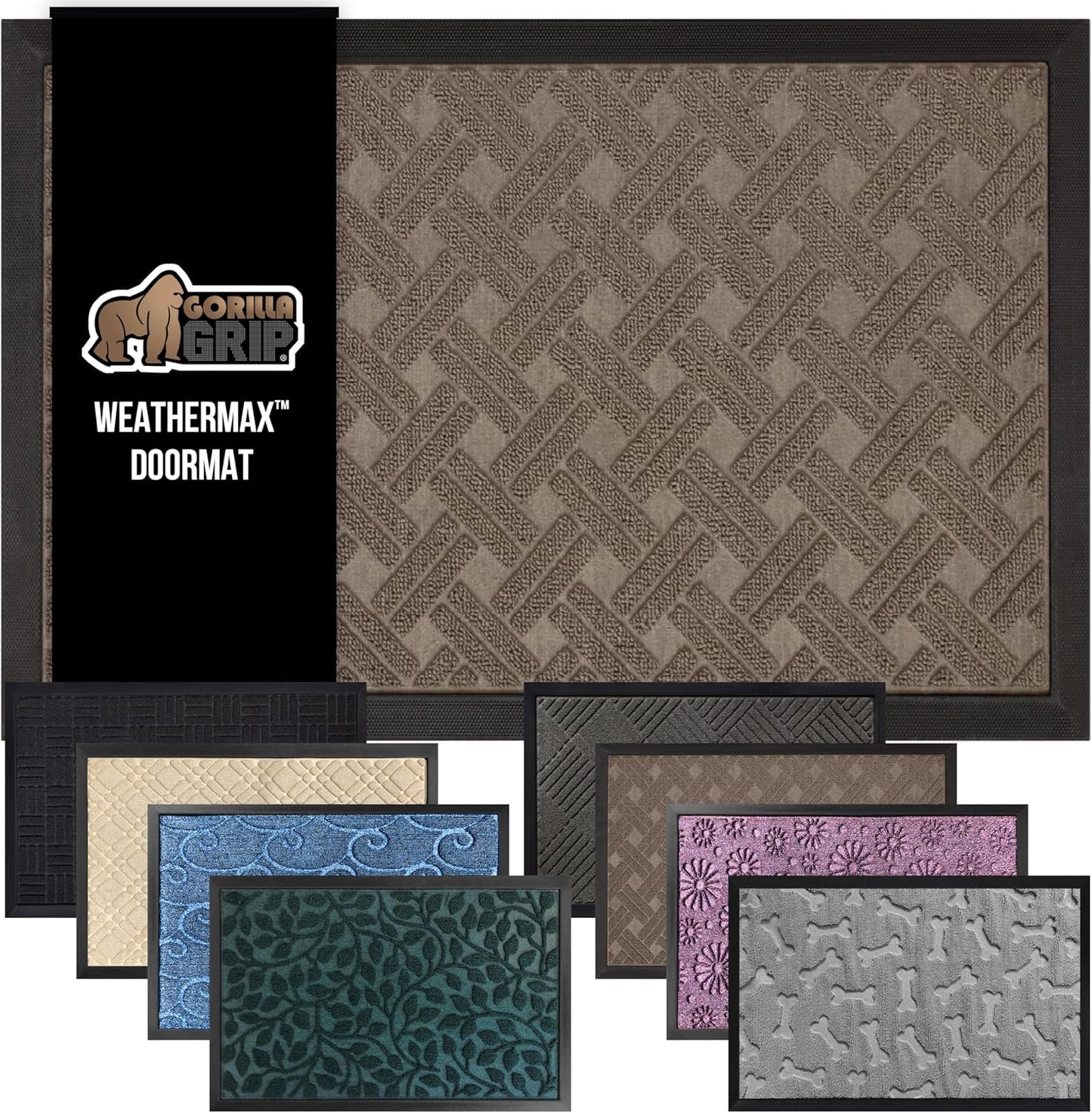 GORILLA GRIP Waterproof All-Season Doormat for Indoor Outdoor Use