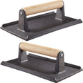Pro Grade Cast Iron Grill Weight 2Pk for Perfectly Grilled Meat