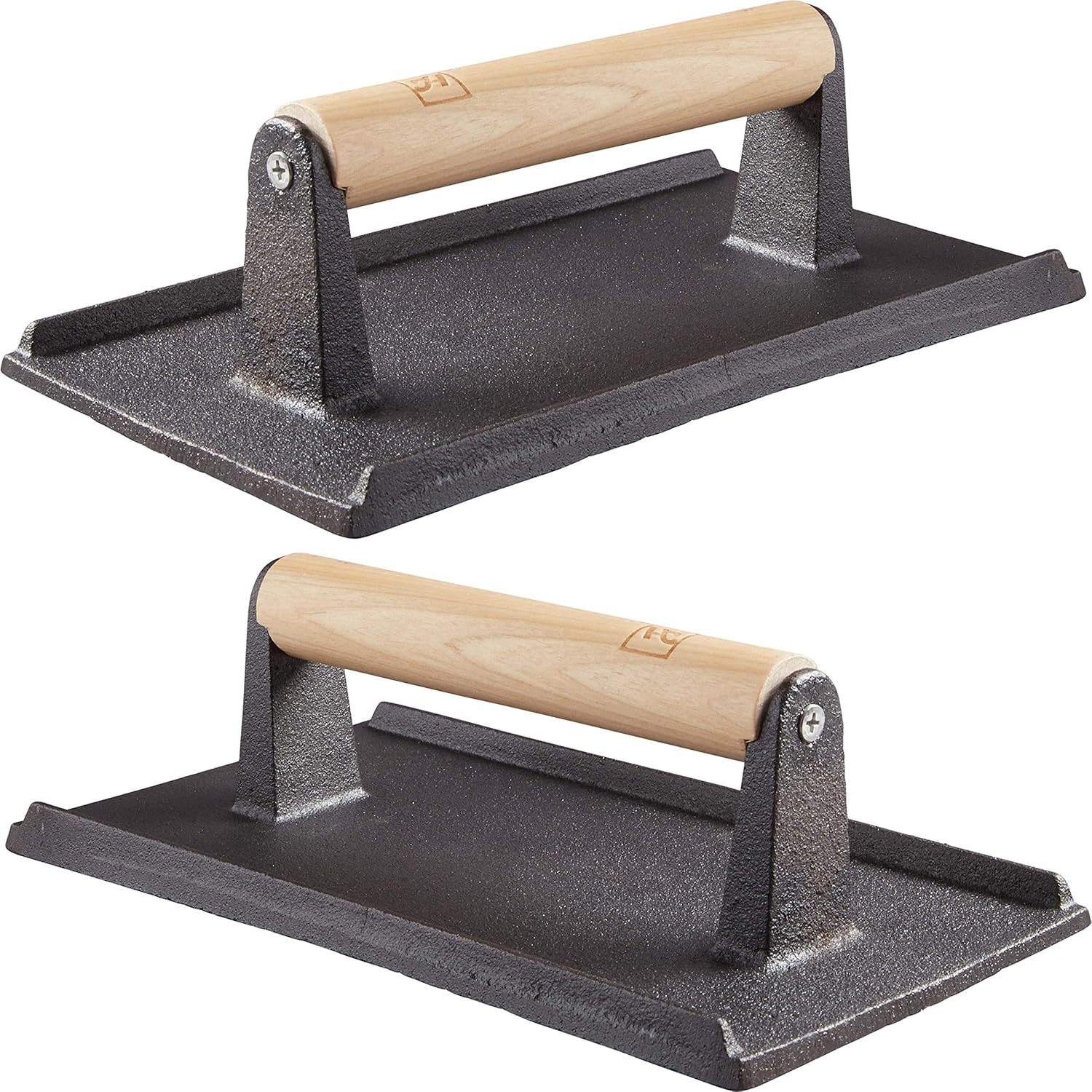 Pro Grade Cast Iron Grill Weight 2Pk for Perfectly Grilled Meat