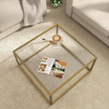 SAYGOER Gold Glass Coffee Table: Modern Elegance for Small Spaces
