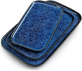 vancasso Stern Serving Platters Set of 3 - Stylish Blue Rectangular