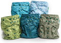 Kinder Cloth Diapers Set of 5 Reusable Pocket Diapers - One Size Fit