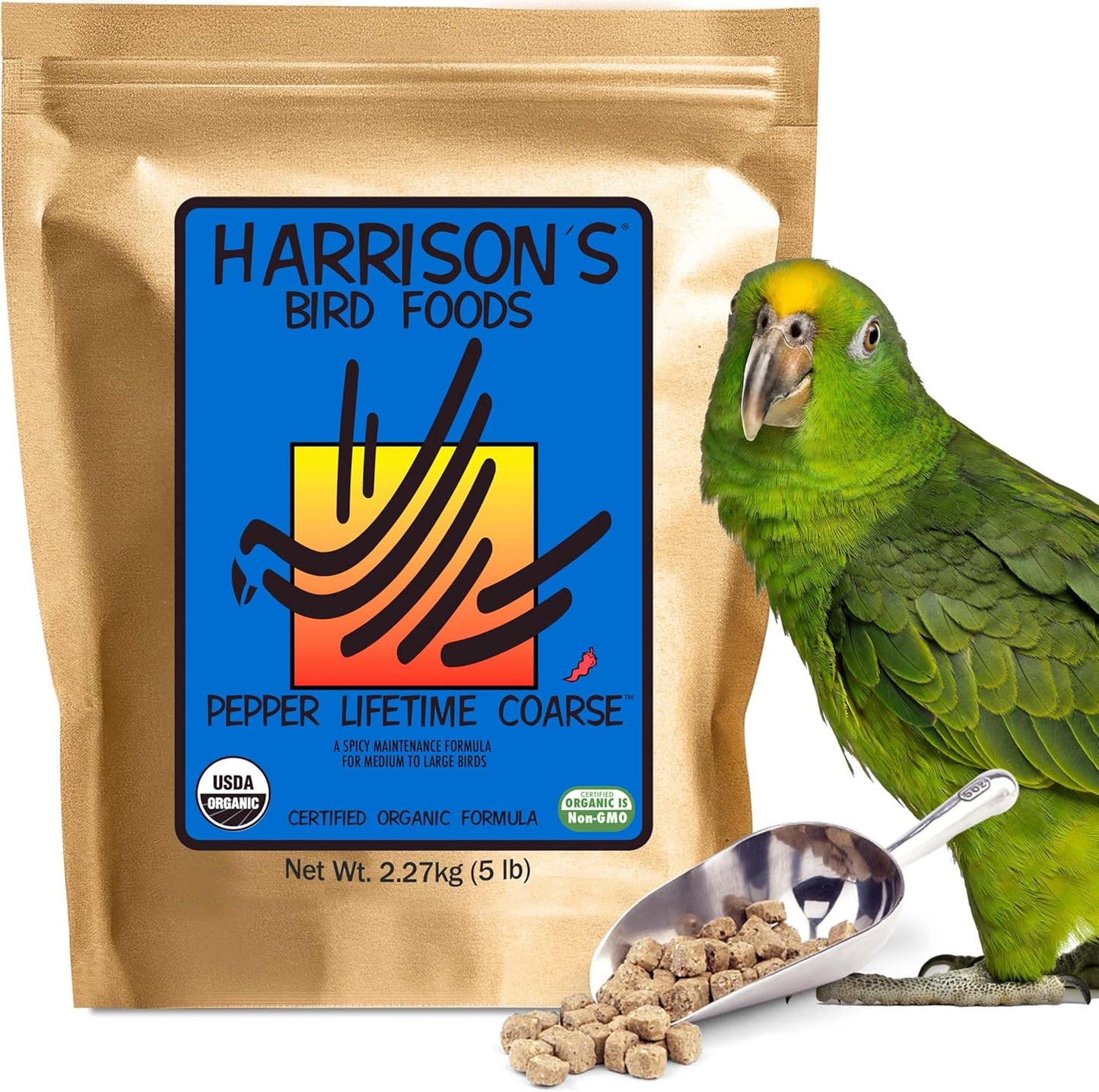 Harrison's Pepper Lifetime Coarse - Organic Bird Food for Health