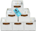 Small Fabric Storage Baskets for Shelves 6 Pack - Compact Closet