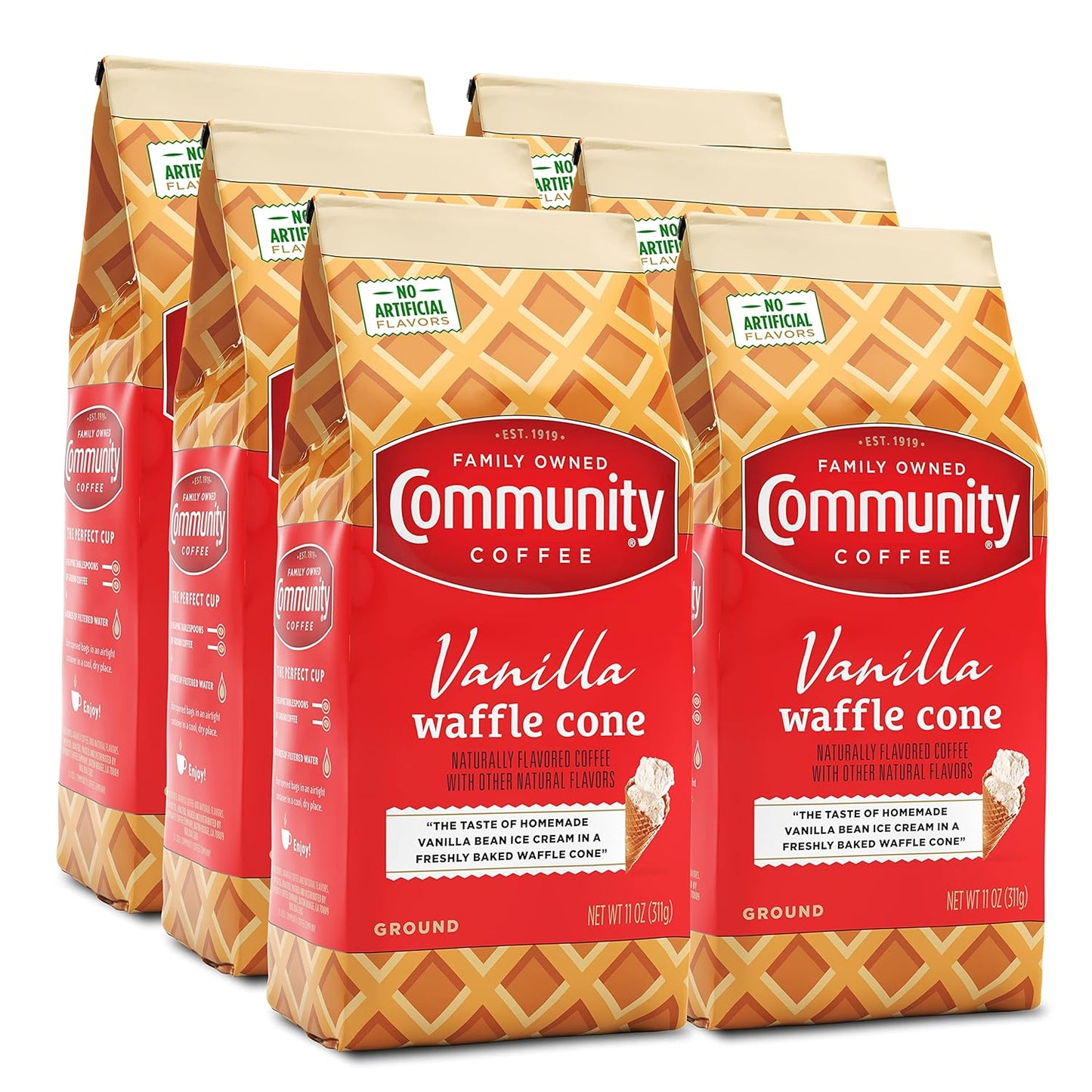 Community Coffee Vanilla Waffle Cone Ground Coffee Delight