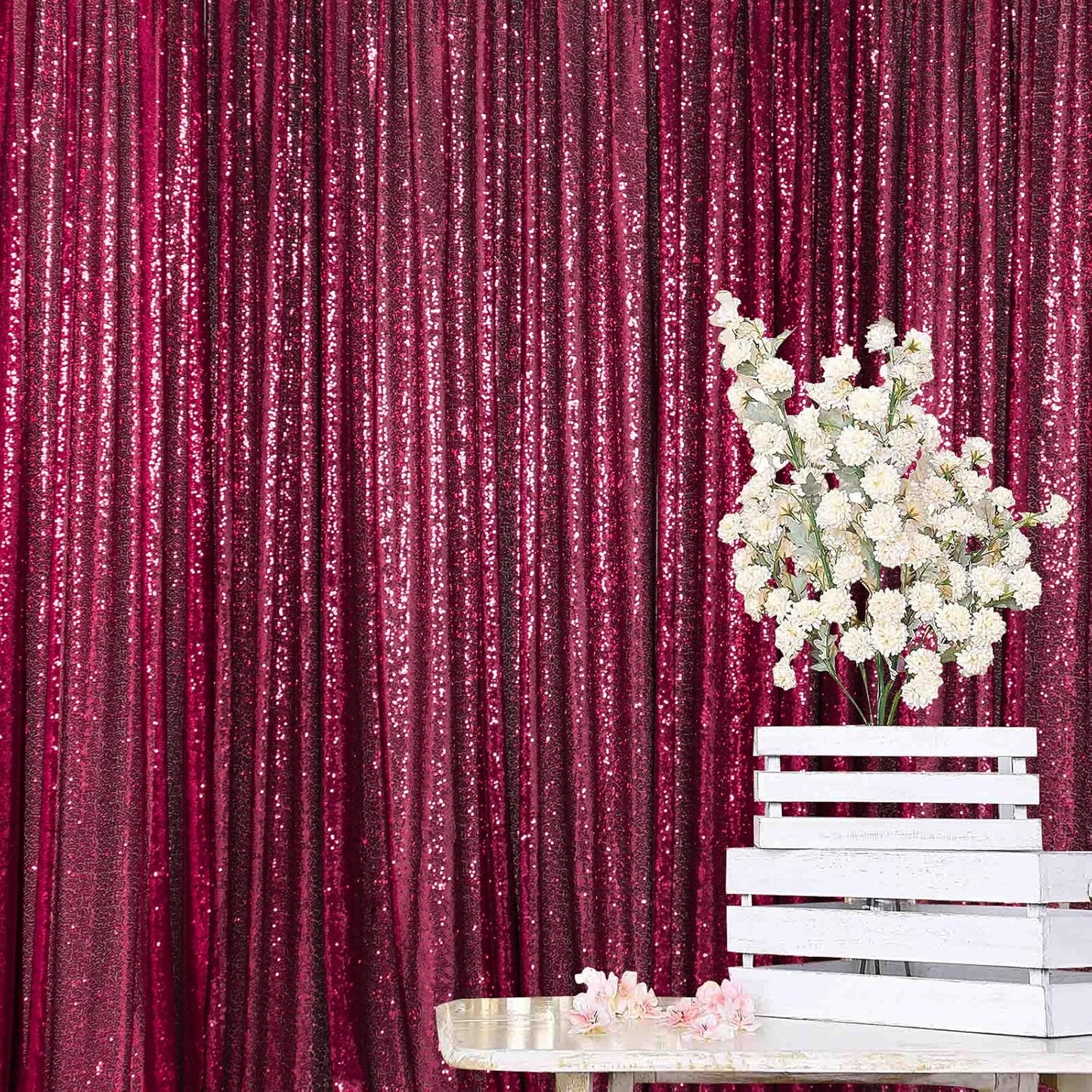 Burgundy Sequin Backdrop for Stunning Photo Booth Displays