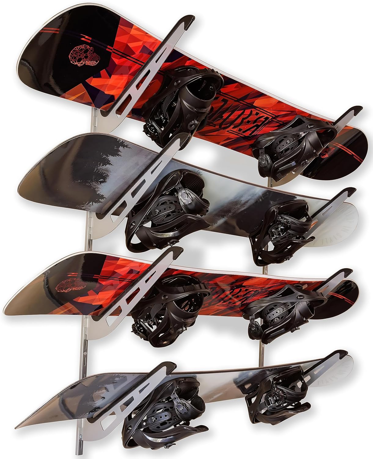 Anti-Sway Snowboard Wall Rack | 4-Tier Design | USA Made