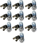 Admiral Locks Tubular Cam Lock Pack of 10 - Keyed Alike Chrome