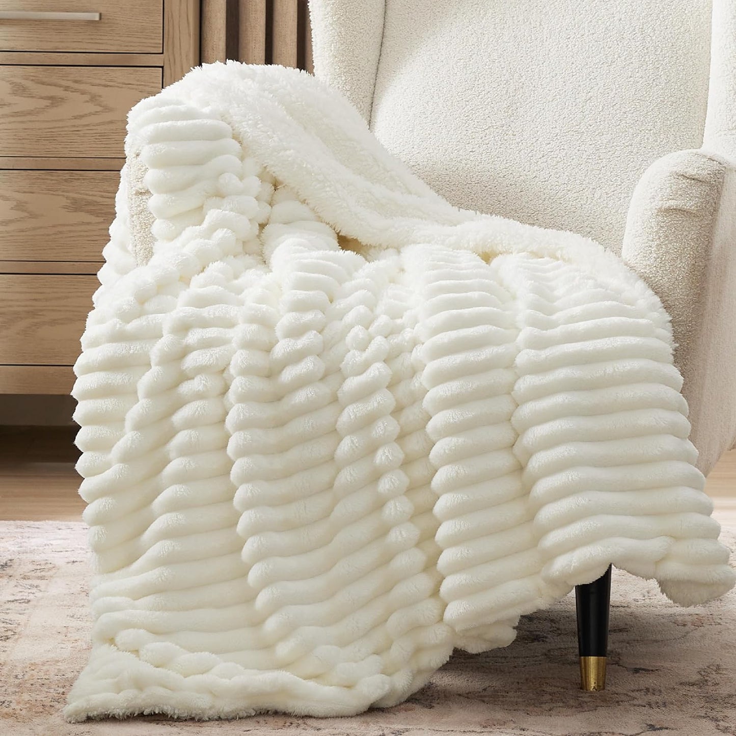 Bedsure Sherpa Blanket Twin Size - Super Soft Cozy Fleece
