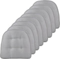 U-Shaped Non-Slip Chair Cushions 15x16 in 8 Pack - Solid Gray