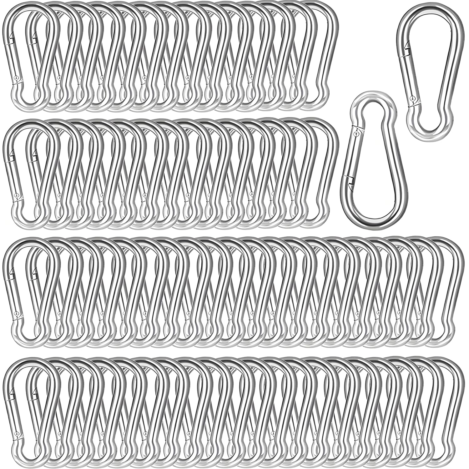 200 PCS 2ft' Spring Snap Hook Carabiner for Heavy Duty Use