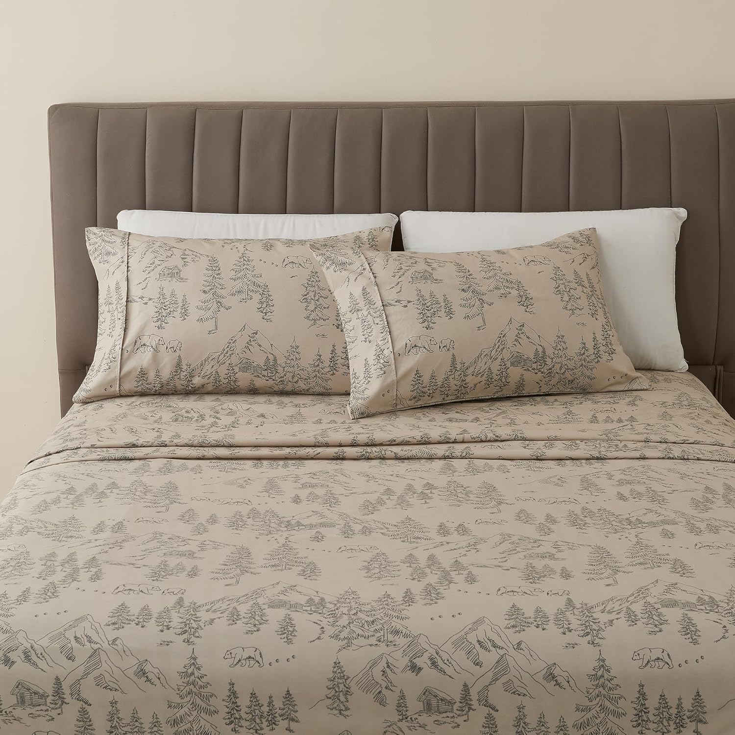 Great Bay Home Twin Size Microfiber Sheet Set for Lodge Decor