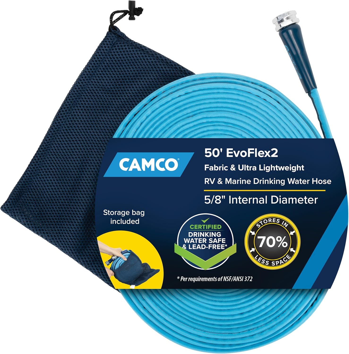 Camco EvoFlex2 50-ft Drinking Water Hose for RV Use