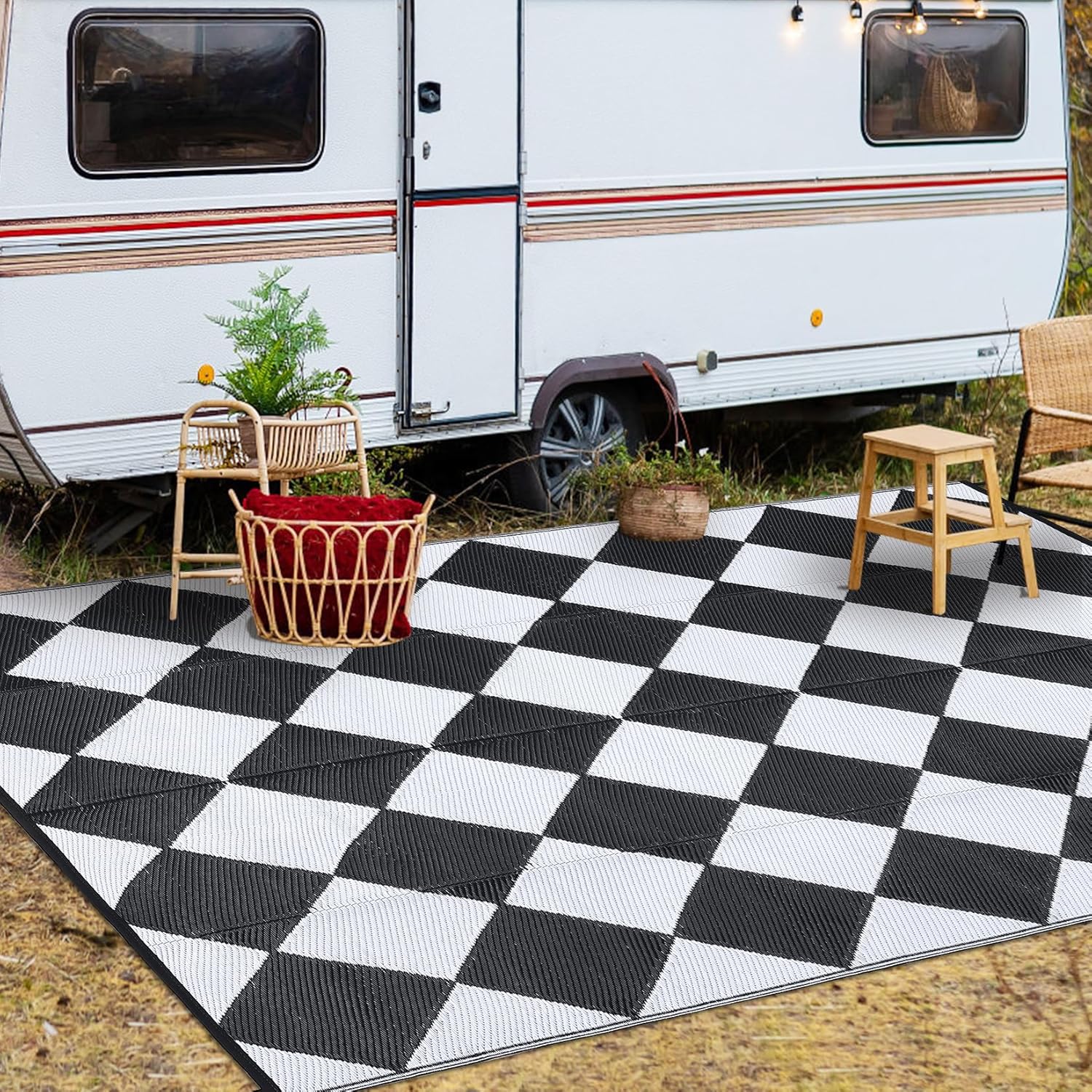 GAOMON 8x10 Outdoor Rug Waterproof Reversible Plastic Straw Rug