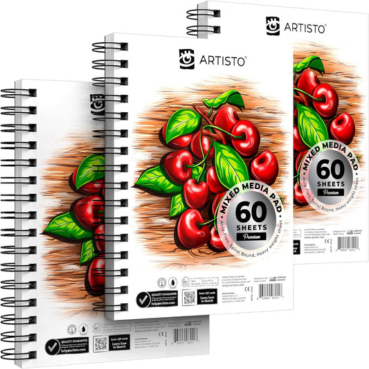 Artisto Sketch Pads: For Wet & Dry Media - 3 Pack