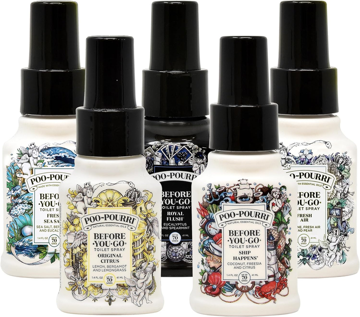 Poo-Pourri Set of 5 Scents for Odor-Free Bathroom Experience