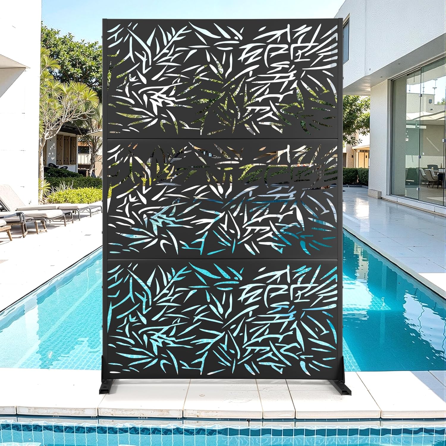 Metal Privacy Screen for Outdoor & Indoor Use, Stylish Panels