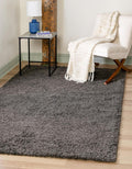 Unique Loom Solid Shag Area Rug 5 ft 1 in x 8 ft Graphite Gray - Soft