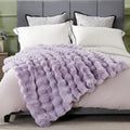 DREAMNINE Large Soft Thick Fuzzy Bubble Faux Rabbit Fur Blanket Queen