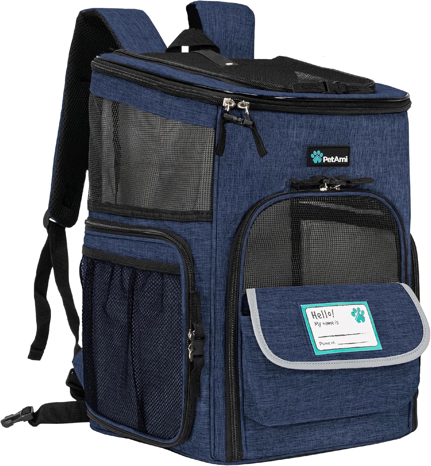 PetAmi Dog Backpack Carrier for Small to Large Pets, Navy