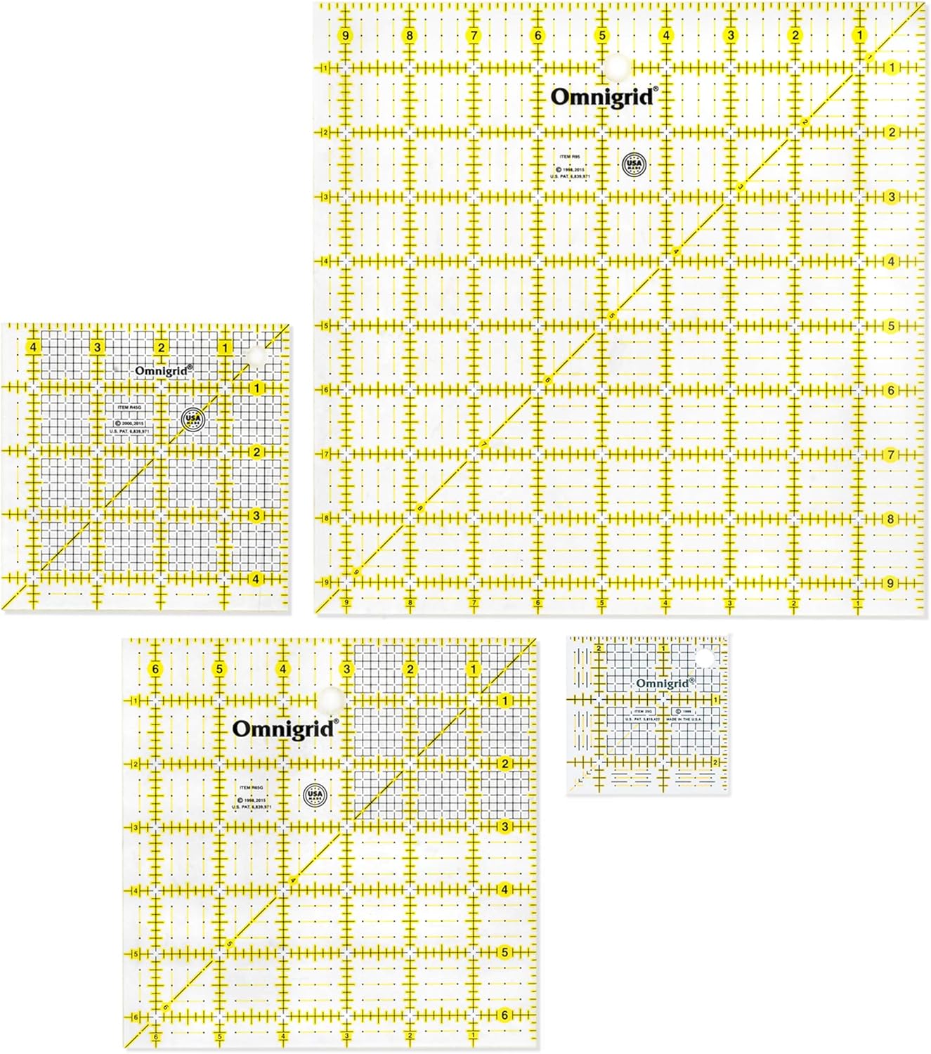 Omnigrid Square Quilting Ruler Value Pack for Precise Cutting