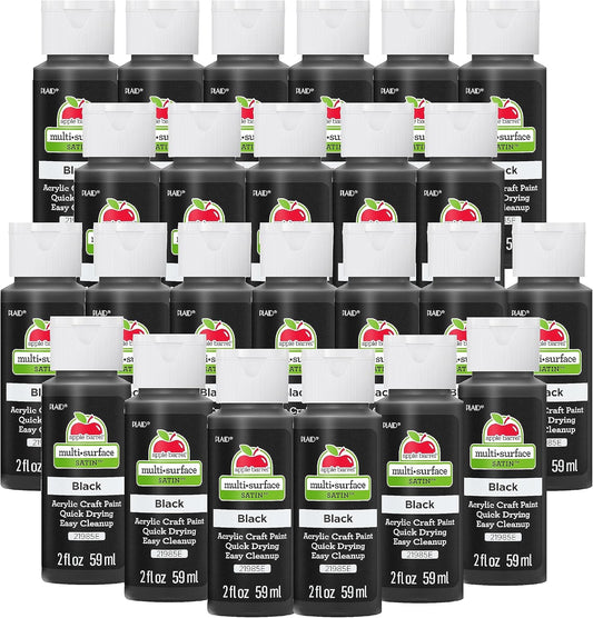 24 Pack Apple Barrel Black Acrylic Paint