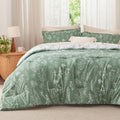 Bedsure Full Comforter Set Green Bed Set - Reversible Floral Comfort