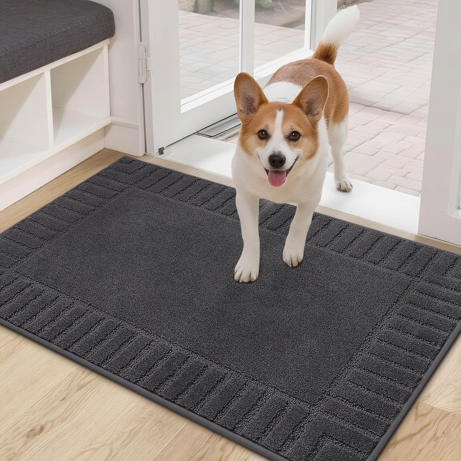 BEQHAUSE Non-Slip Dirt Trapper Door Mat for Home Entrance