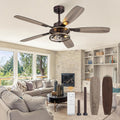 52 Inch Farmhouse Ceiling Fan with Light and Remote - Quiet DC Motor