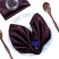 MDS Christmas Satin Cloth Napkins 12 x 12 in Pack of 200 - Silky Plum