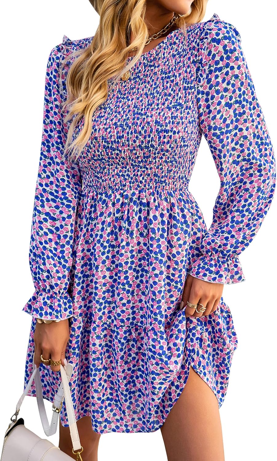 KIRUNDO Long Sleeve Floral Dress for Women - Perfect for Weddings
