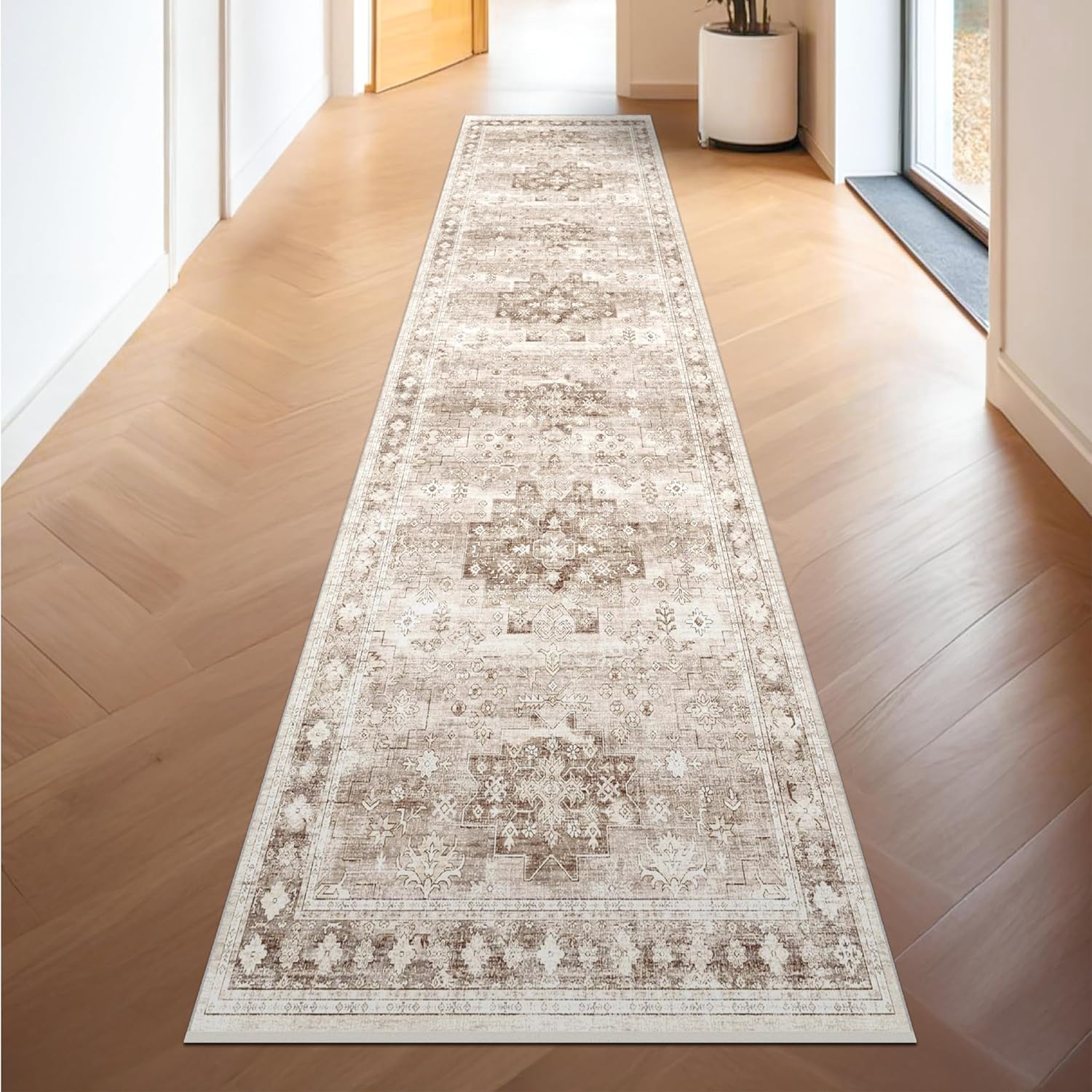 Non Slip Hallway Runner Rug - 2 x 10 Washable Kitchen Mat