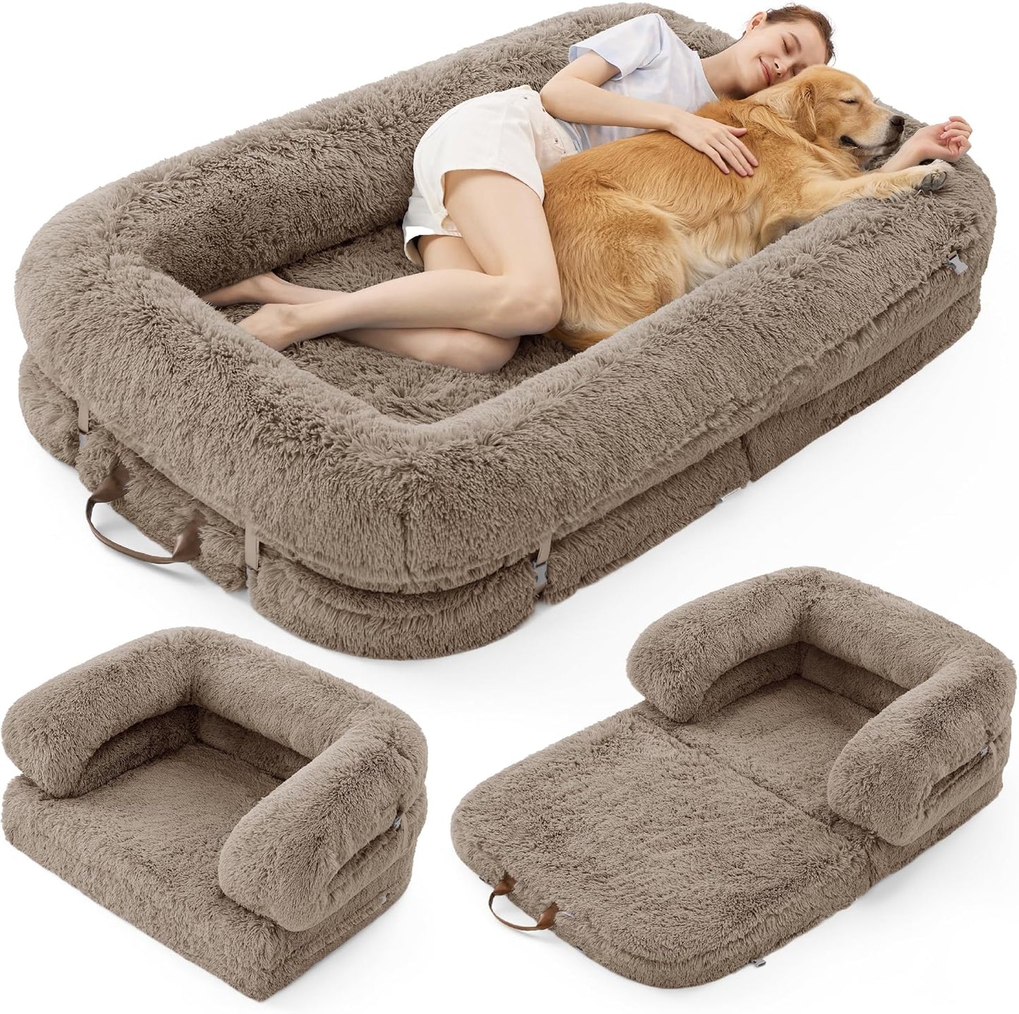 LE SURE Foldable Human Dog Bed - 3 in 1 Cozy Comfort