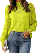 HOTOUCH Lace Tops for Women Sheer Long Sleeve Blouses Set