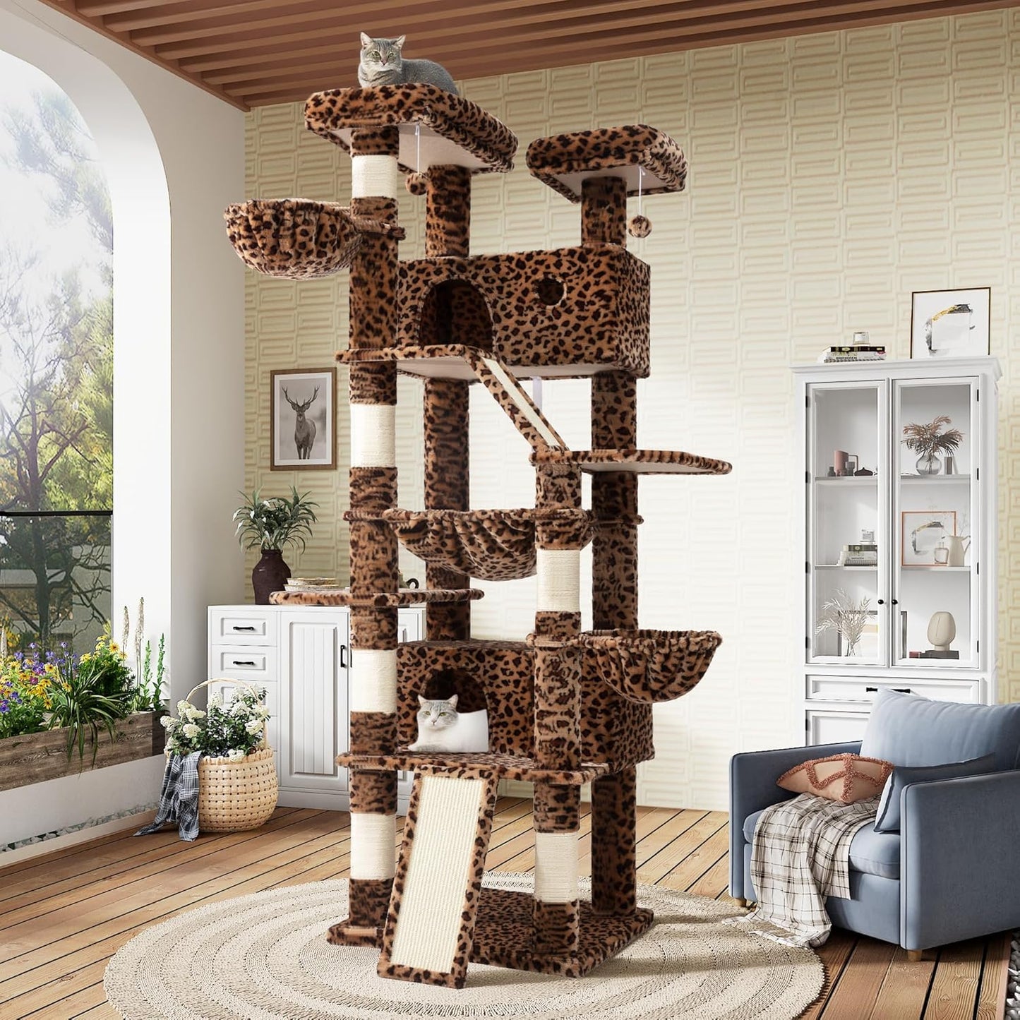 81in Multi-Level Tall Cat Tree Tower for Indoor Kitties